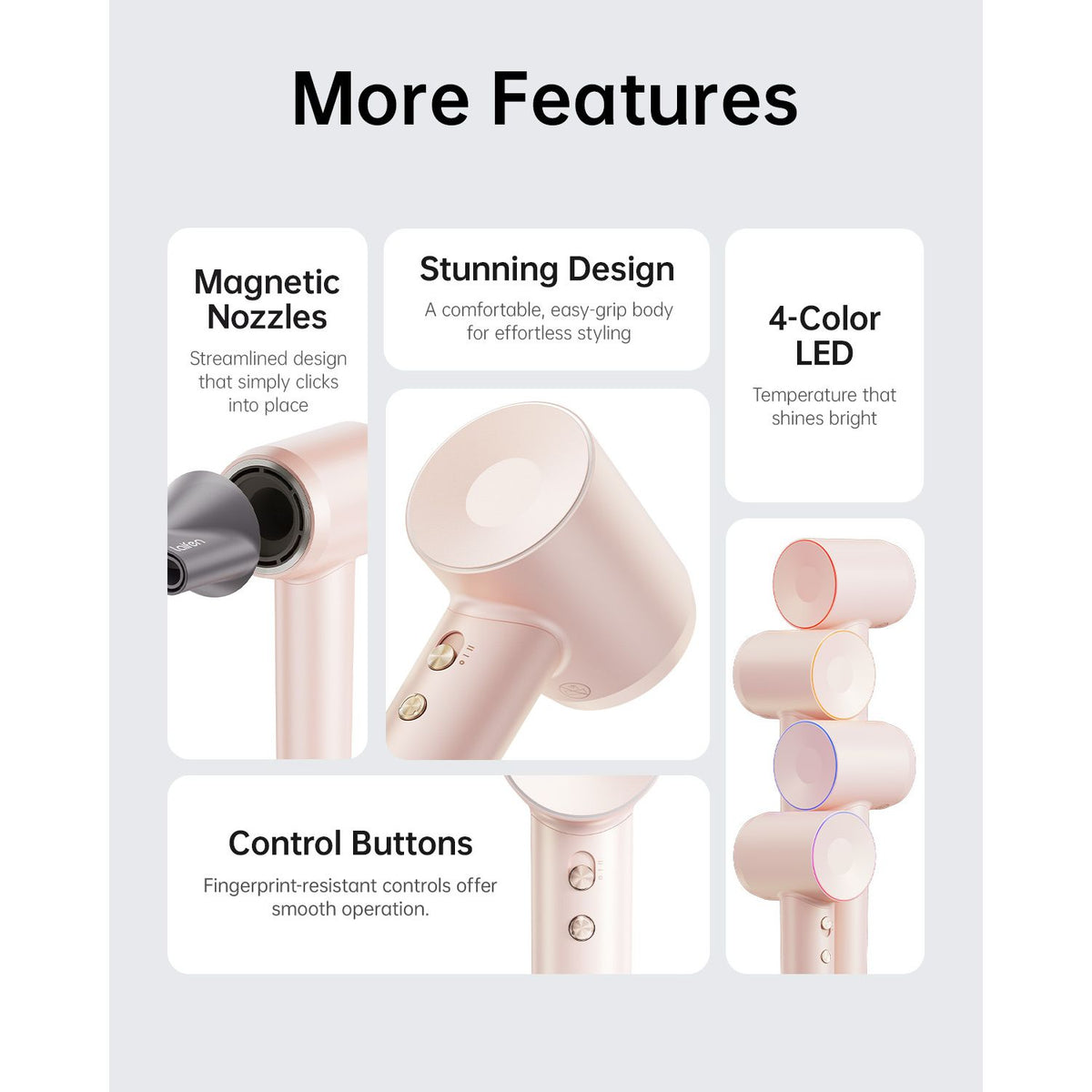 Laifen Swift Special Hair Dryer with 3 Nozzles - Pink | 031135 from Laifen - DID Electrical