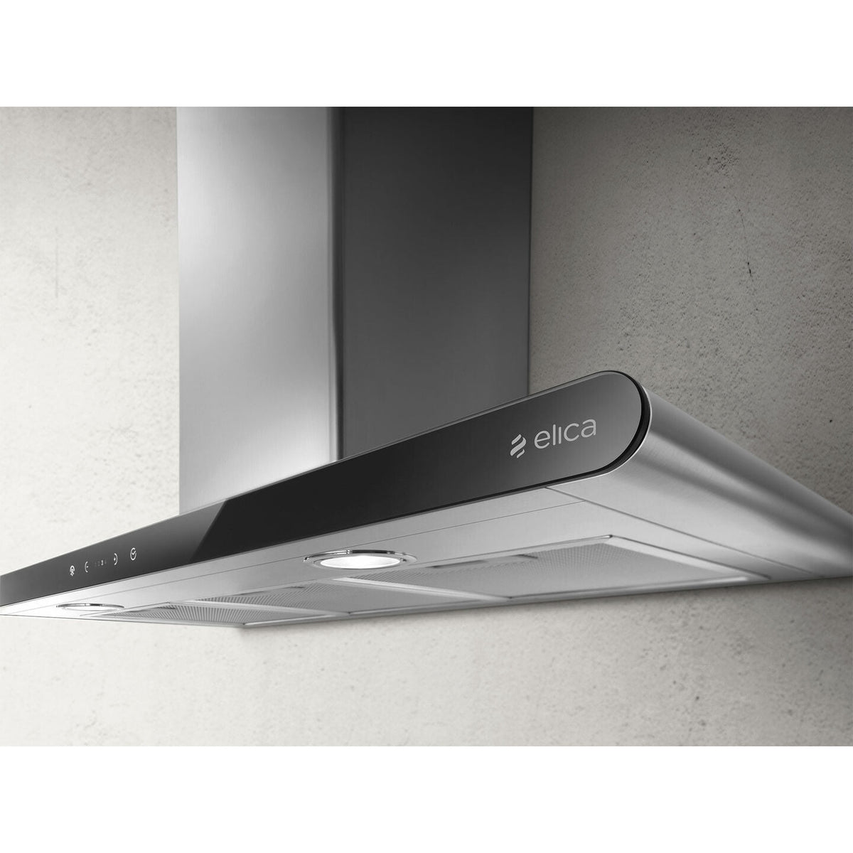 Elica 80cm Chimney Cooker Hood - Stainless Steel & Black Glass | GALAXYBLIXA80 from Elica - DID Electrical