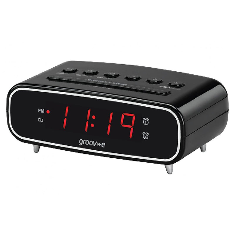Groov-e Rise Alarm Clock Radio - Black | GVCR05BK from Groov-e - DID Electrical
