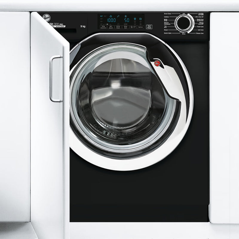 Hoover H-WASH 300 PRO 9KG 1600RPM Built-In Washing Machine - Black | HBWOS69TAMCBET80 from Hoover - DID Electrical