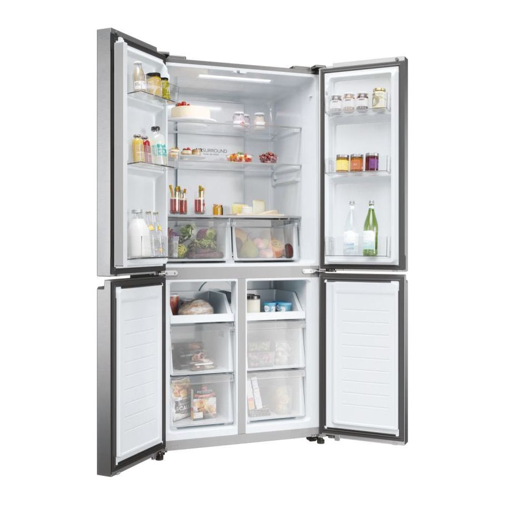 Haier Cube 83 Series 3 467L Frost Free Freestanding Multi Door Fridge Freezer - Gentle Silver | HCR3818ENMG(UK) from Haier - DID Electrical