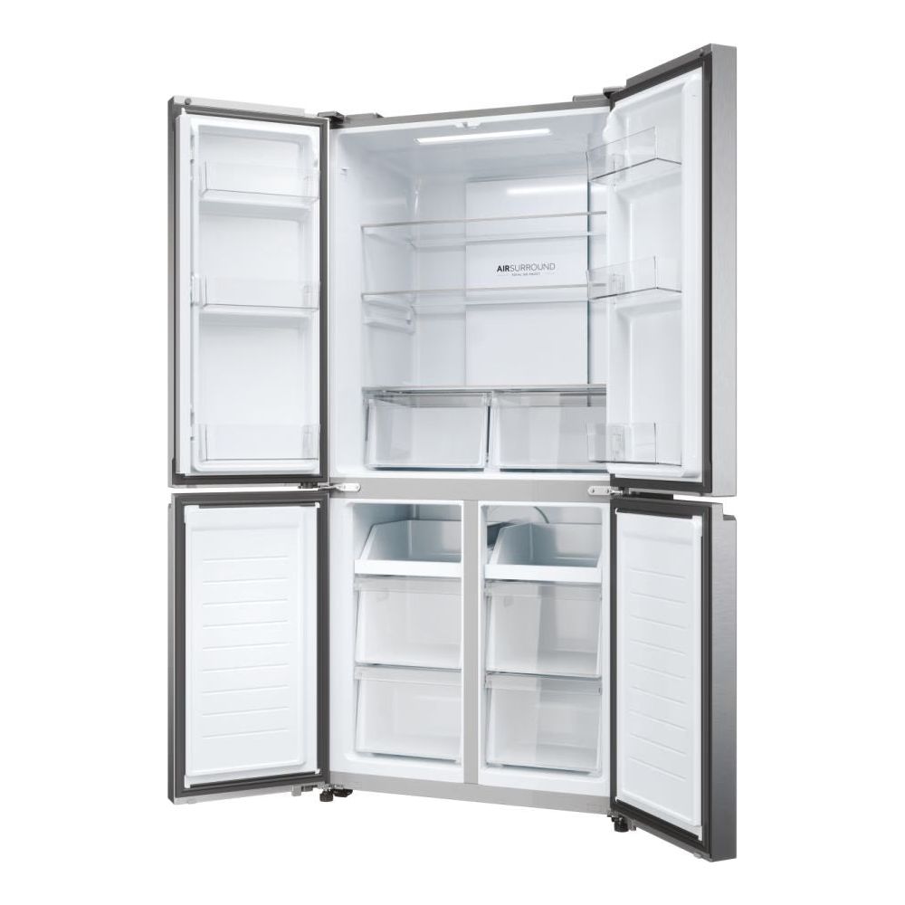 Haier Cube 83 Series 3 467L Frost Free Freestanding Multi Door Fridge Freezer - Gentle Silver | HCR3818ENMG(UK) from Haier - DID Electrical