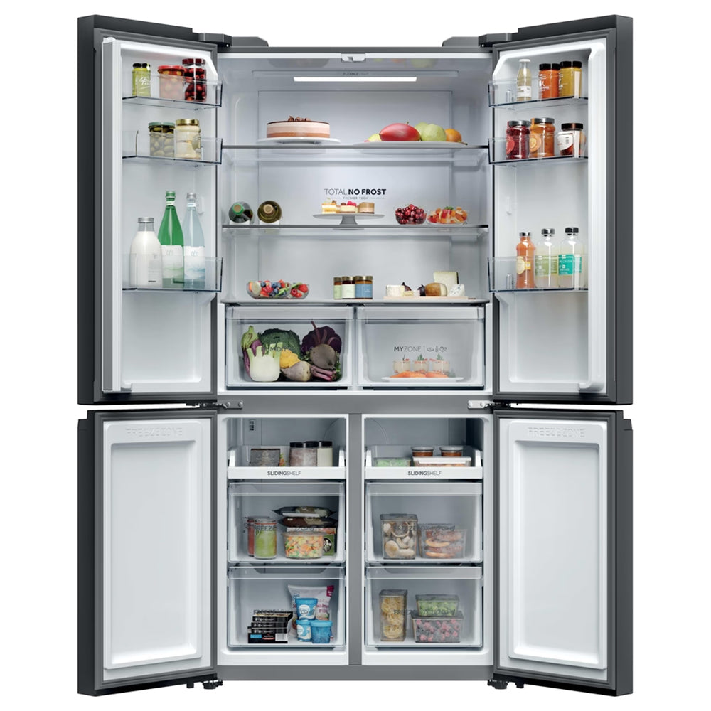 Haier Cube 90 3 651L Frost Free Multi-door Fridge Freezer - Slate Black | HCR39F19ENPT from Haier - DID Electrical
