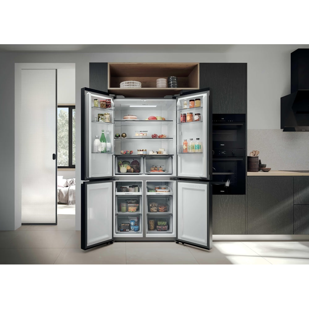 Haier Cube 90 3 651L Frost Free Multi-door Fridge Freezer - Slate Black | HCR39F19ENPT from Haier - DID Electrical