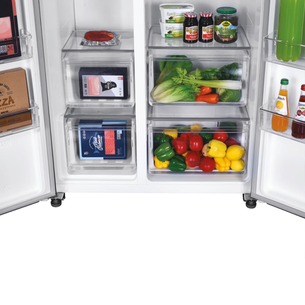 Hoover H-Fridge 500 Maxi 521L Frost Free American Freestanding Fridge Freezer - Inox Style | HHSBSO-6174XK-1 from Hoover - DID Electrical