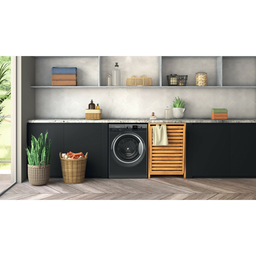 Hotpoint 9KG 1400RPM Freestanding Washing Machine - Black | HNR9W64BSIRE from Hotpoint - DID Electrical