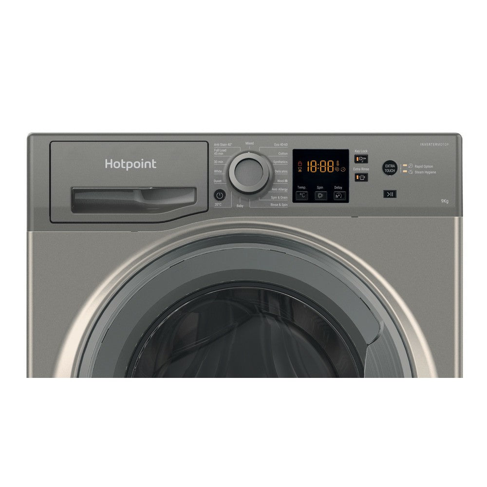 Hotpoint 9KG 1400RPM Freestanding Washing Machine - Graphite | HNR9W64GGIRE from Hotpoint - DID Electrical