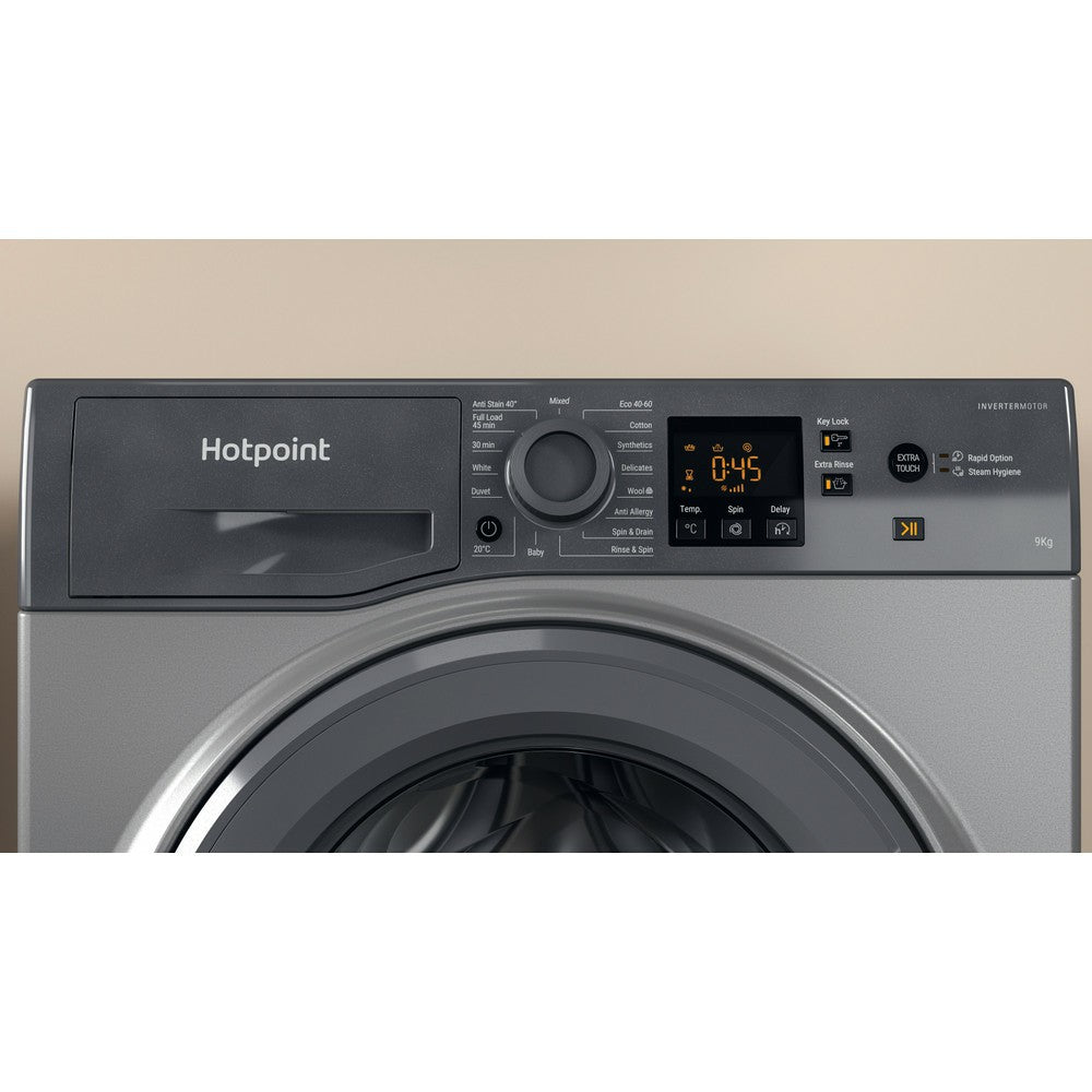 Hotpoint 9KG 1400RPM Freestanding Washing Machine - Graphite | HNR9W64GGIRE from Hotpoint - DID Electrical
