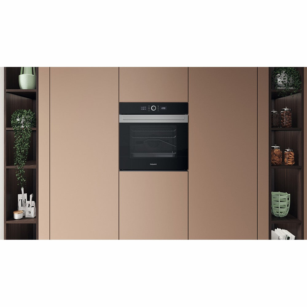 Hotpoint 73L Built-In Multifunction Electric Single Oven - Black and Silver | HOI5S8PM0XUK from Hotpoint - DID Electrical
