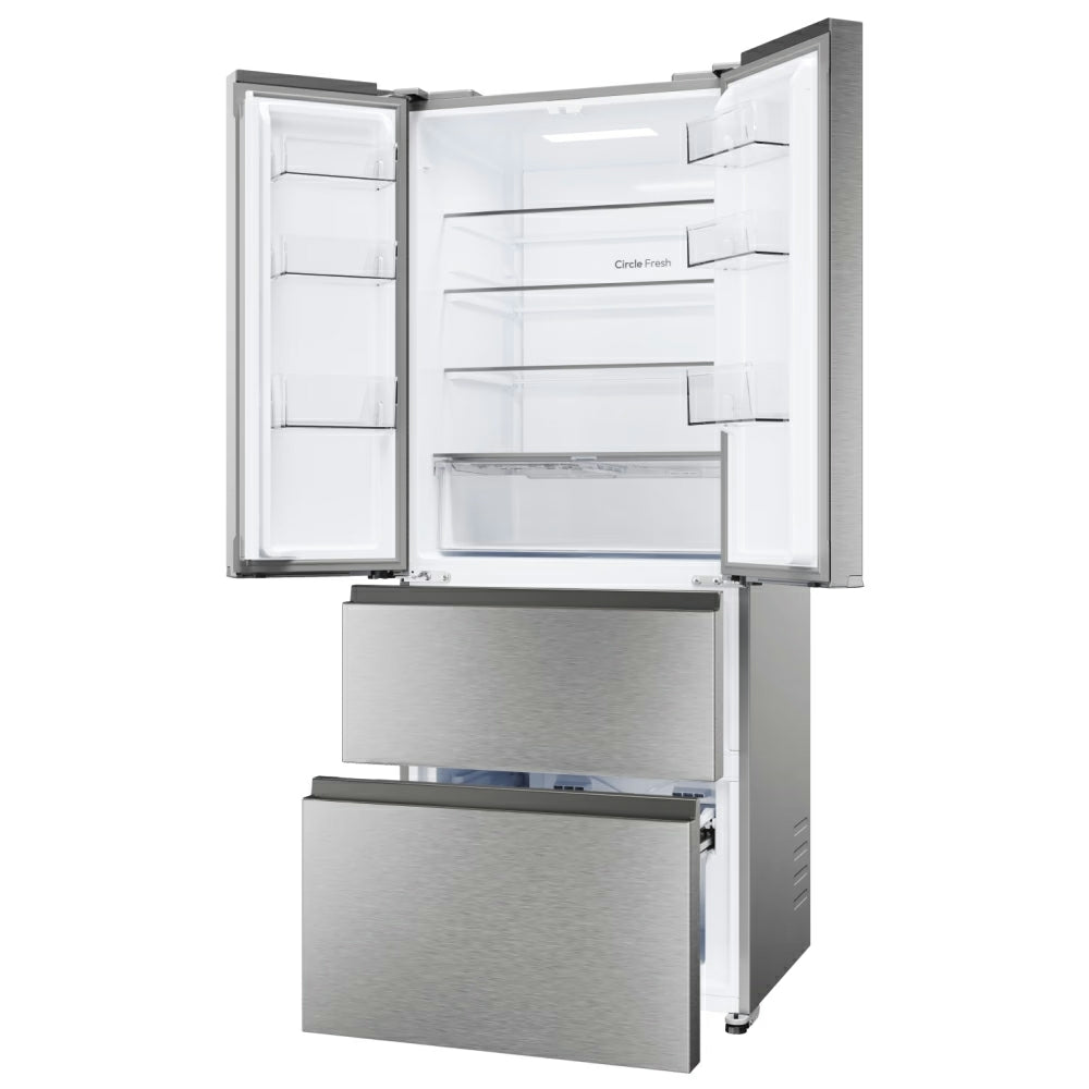 Hoover H-Fridge 700 Maxi 402L Frost Free Freestanding French Door Fridge Freezer - Platinum Inox | HONFQ2T718EXK from Hoover - DID Electrical