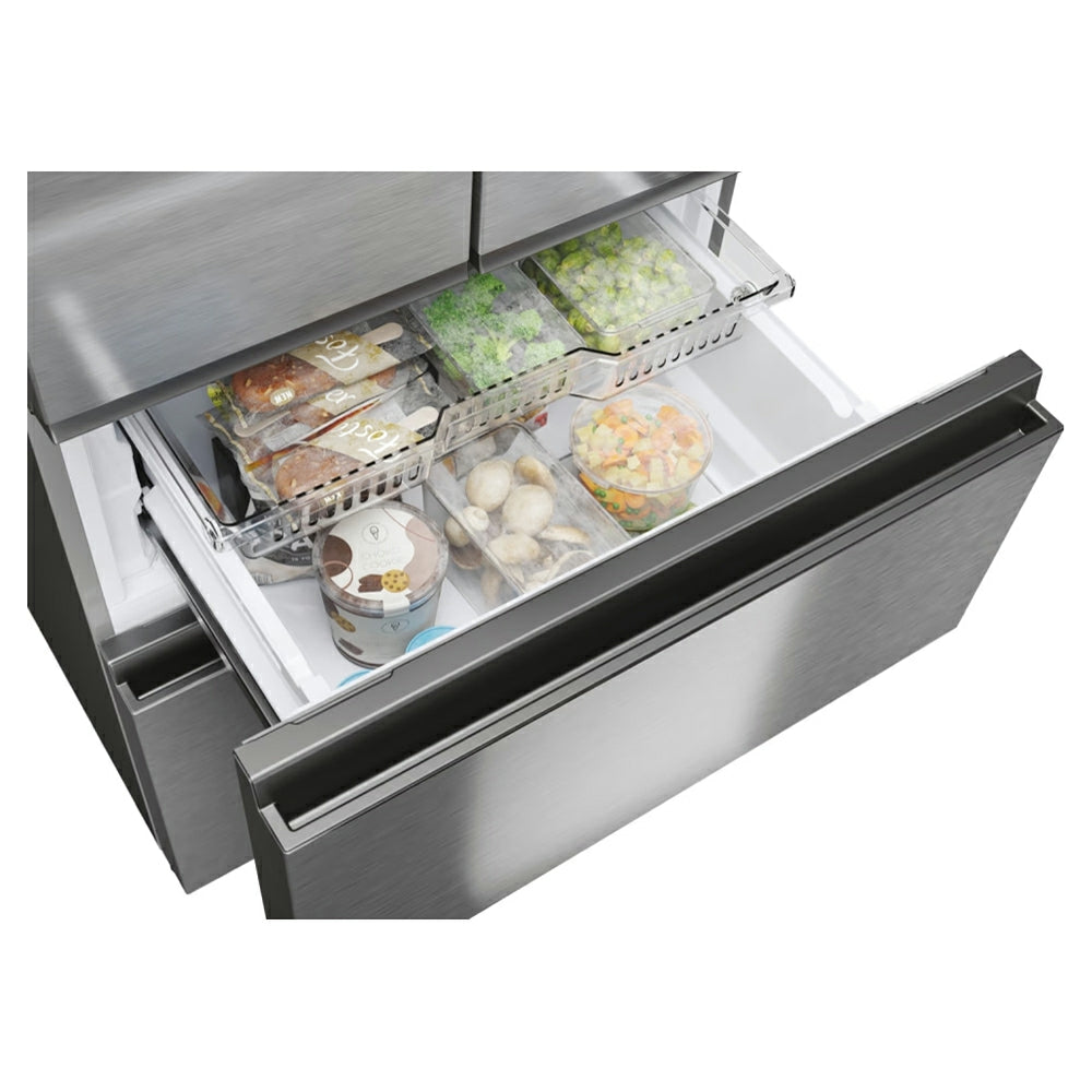 Hoover H-Fridge 700 Maxi 402L Frost Free Freestanding French Door Fridge Freezer - Platinum Inox | HONFQ2T718EXK from Hoover - DID Electrical