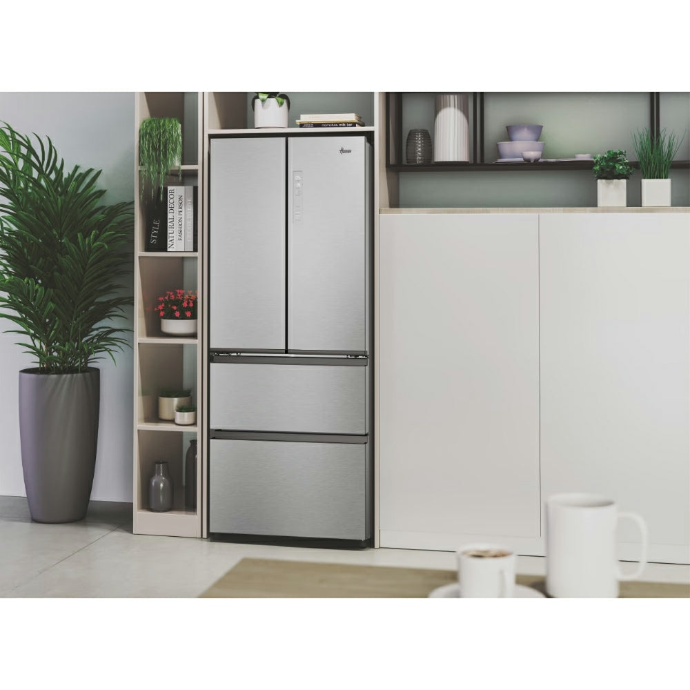 Hoover H-Fridge 700 Maxi 402L Frost Free Freestanding French Door Fridge Freezer - Platinum Inox | HONFQ2T718EXK from Hoover - DID Electrical