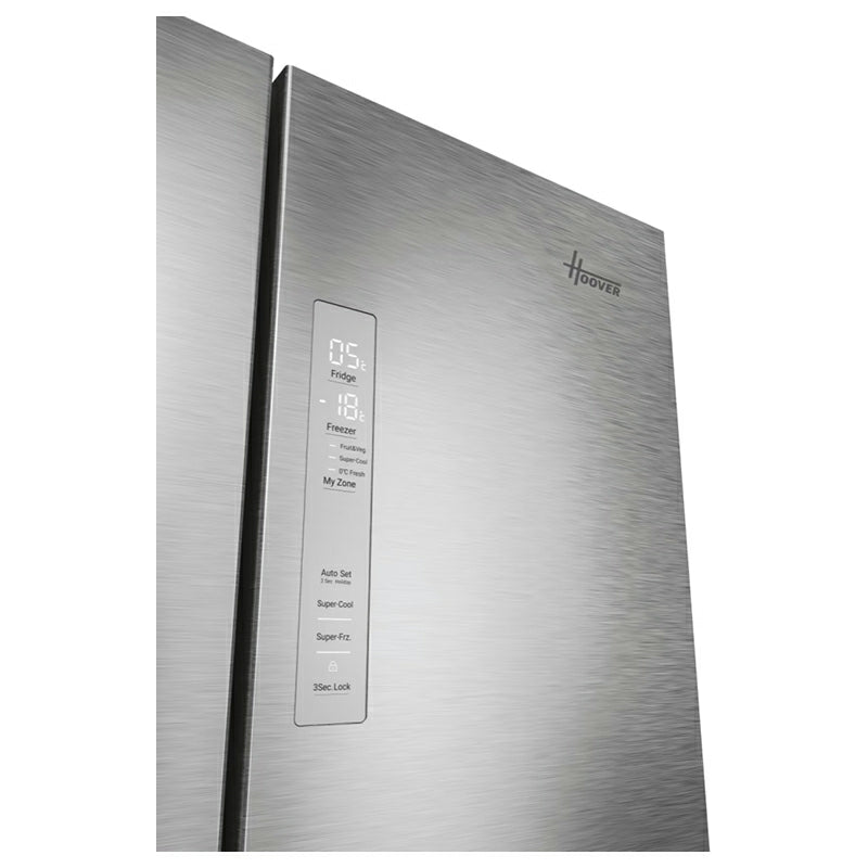 Hoover H-Fridge 700 Maxi 402L Frost Free Freestanding French Door Fridge Freezer - Platinum Inox | HONFQ2T718EXK from Hoover - DID Electrical