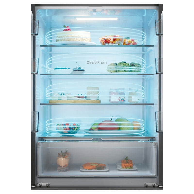 Hoover H-Fridge 700 Maxi 402L Frost Free Freestanding French Door Fridge Freezer - Platinum Inox | HONFQ2T718EXK from Hoover - DID Electrical