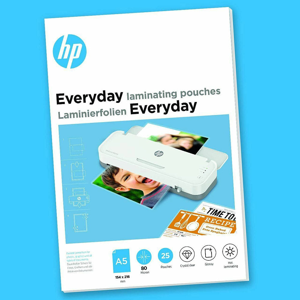HP A5 80 Micron Everyday Laminating Pouches - Transparent | HP9155 from HP - DID Electrical