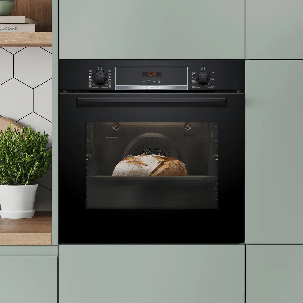 Bosch 71L Built-In Conventional Oven & Grill Electric Single Oven - Black | HQA574BB3B from Bosch - DID Electrical