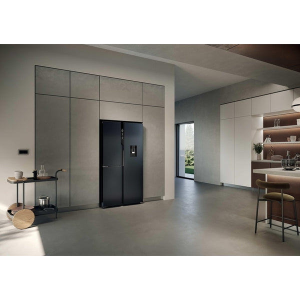 Haier S+ Series 7 573L Frost Free Freestanding American Fridge Freezer - Brushed Black | HSPR79F18EWMBUK from Haier - DID Electrical