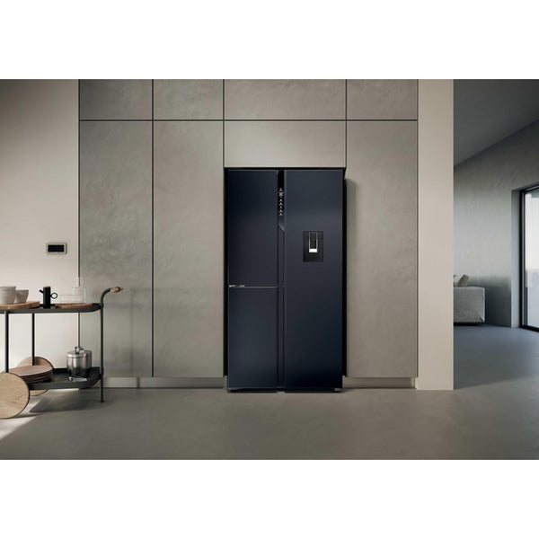 Haier S+ Series 7 573L Frost Free Freestanding American Fridge Freezer - Brushed Black | HSPR79F18EWMBUK from Haier - DID Electrical