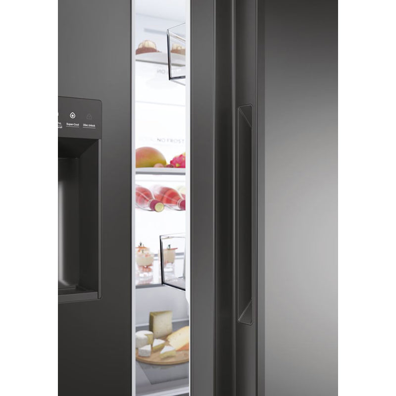 Haier SBS 90 Series 5 601L Frost Free Freestanding American Fridge Freezer - Slate Black | HSW59F18EIPT from Haier - DID Electrical