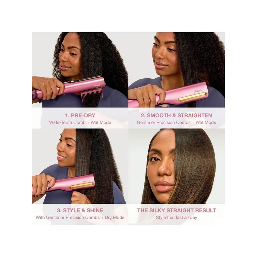 Shark SilkiPro Wet-To-Dry Ceramic Hair Straightener - Rose Petal | HT401UKPK from Shark - DID Electrical