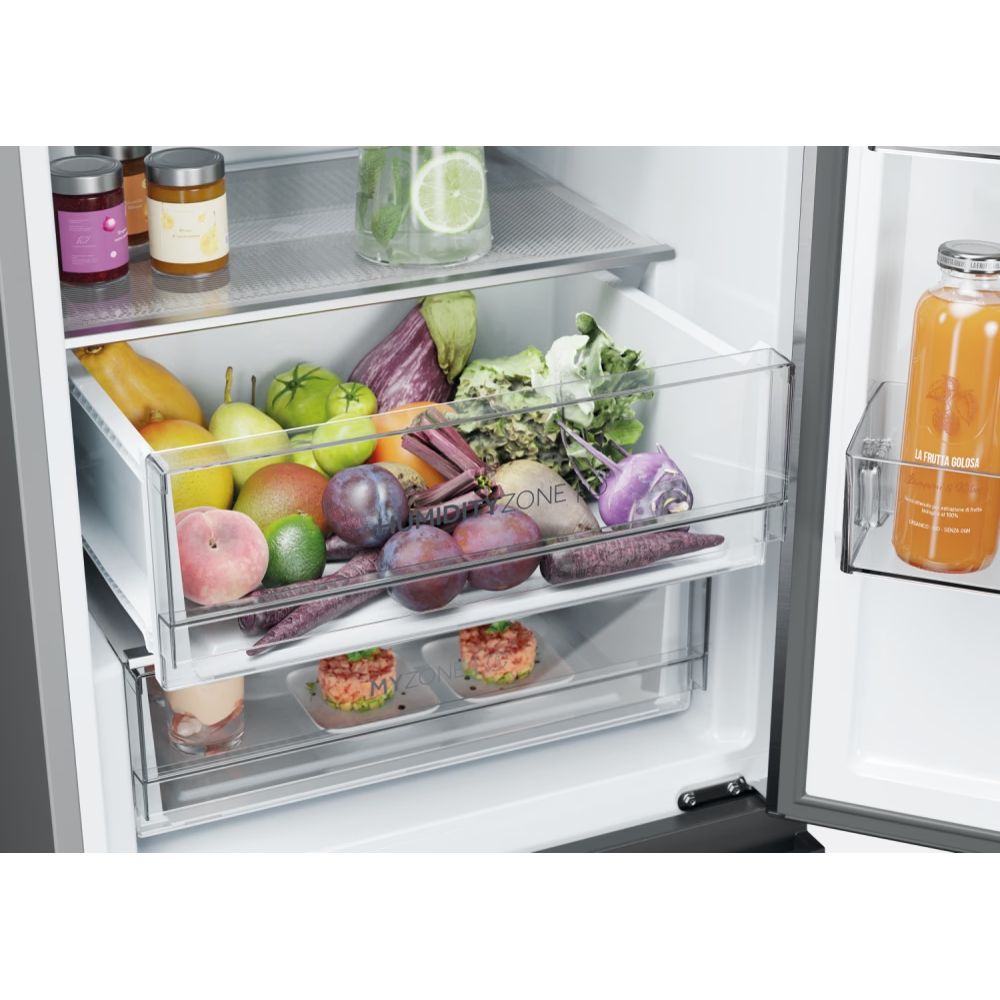 Haier 357L Frost Free Freestanding Fridge Freezer - Inox | HTW5618DWMG from Haier - DID Electrical