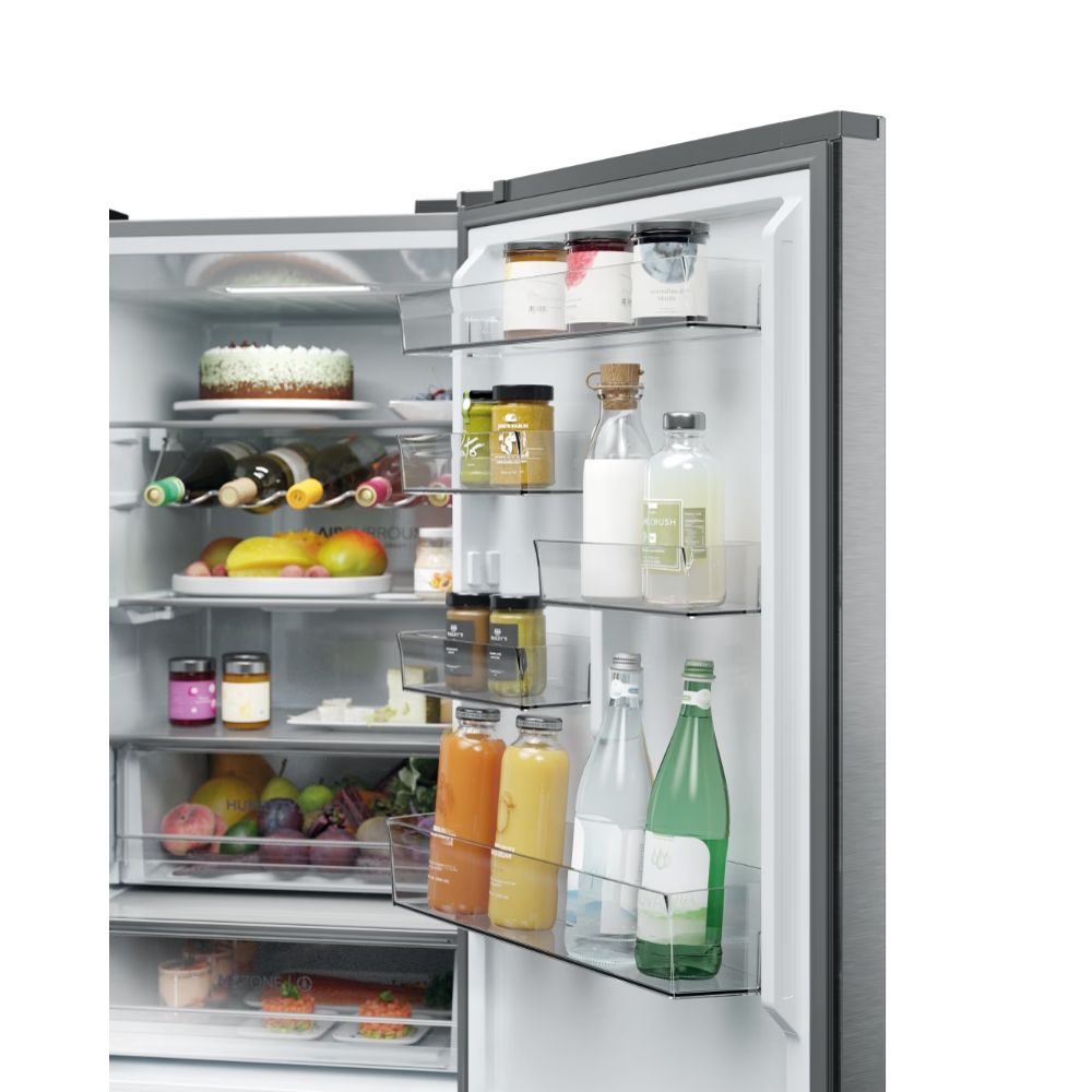 Haier 357L Frost Free Freestanding Fridge Freezer - Inox | HTW5618DWMG from Haier - DID Electrical