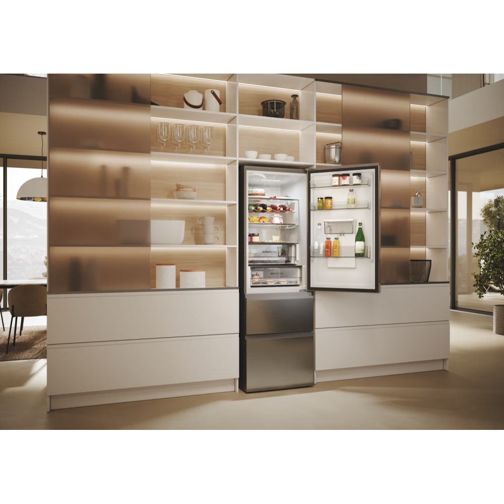 Haier 357L Frost Free Freestanding Fridge Freezer - Inox | HTW5618DWMG from Haier - DID Electrical