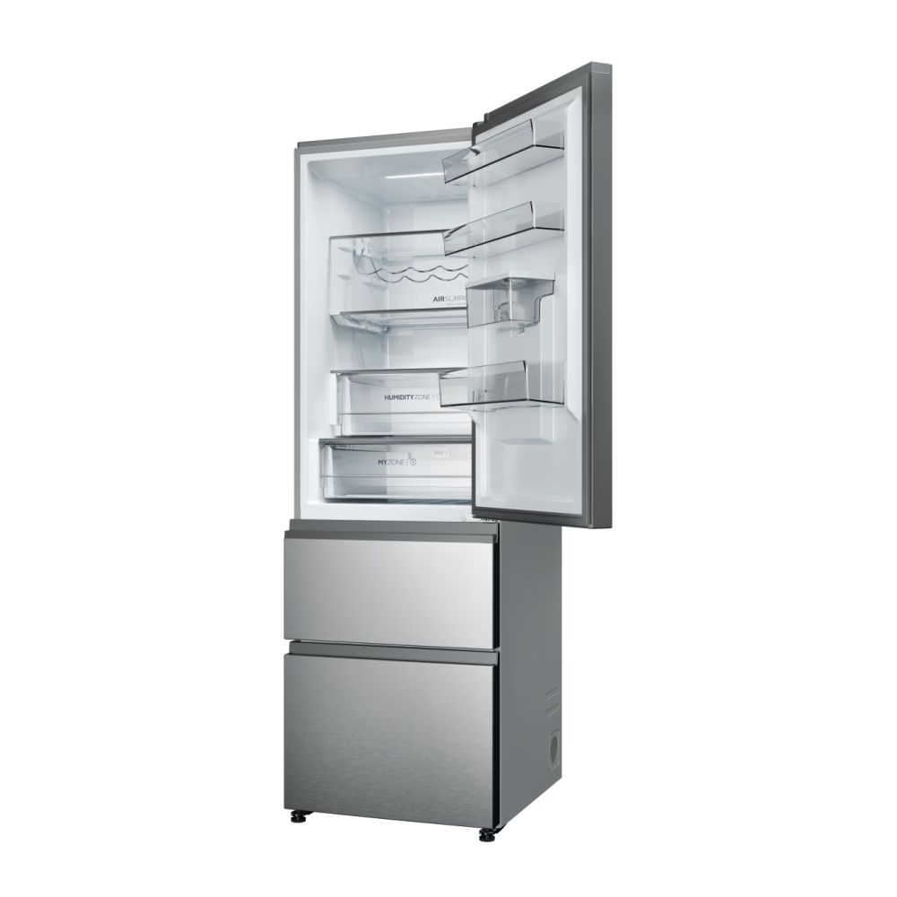 Haier 357L Frost Free Freestanding Fridge Freezer - Inox | HTW5618DWMG from Haier - DID Electrical