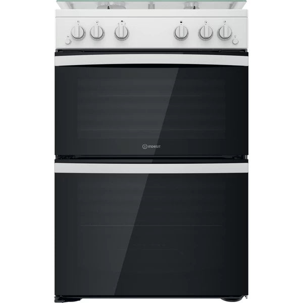 Indesit 60CM Double Oven Built-In Gas Cooker - White | ID67G0MCW/UK from Indesit - DID Electrical