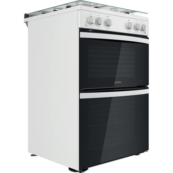 Indesit 60CM Double Oven Built-In Gas Cooker - White | ID67G0MCW/UK from Indesit - DID Electrical