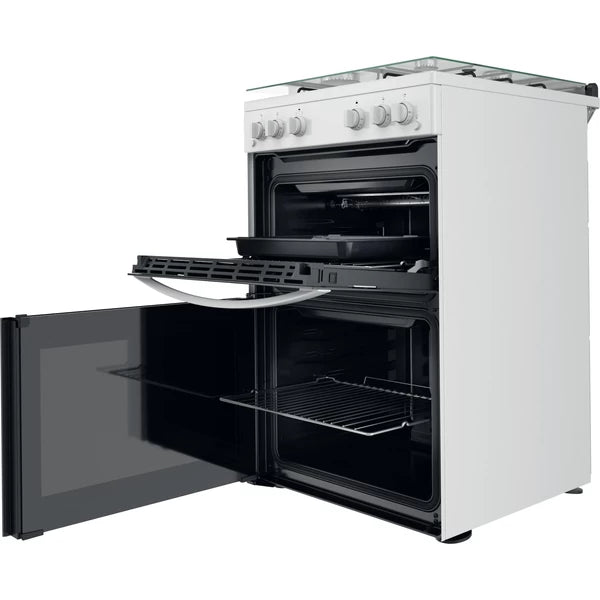 Indesit 60CM Double Oven Built-In Gas Cooker - White | ID67G0MCW/UK from Indesit - DID Electrical