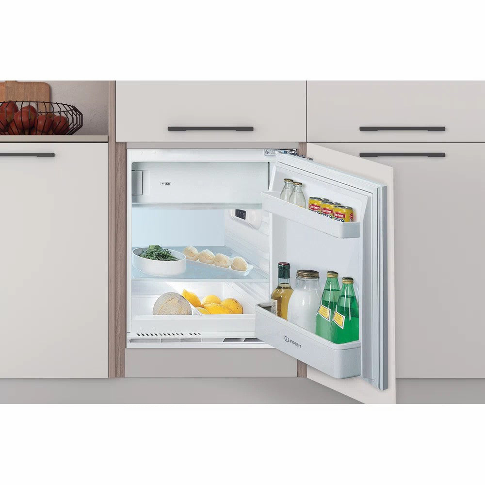 Indesit 126L Built-In Undercounter Fridge Freezer - Steel | INBUF011 from Indesit - DID Electrical