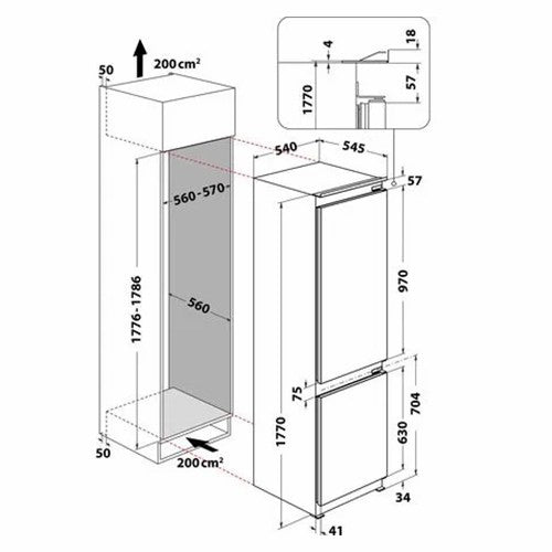 Indesit Push&Go 268L Integrated Fridge Freezer - White | INC18D011B1 from Indesit - DID Electrical