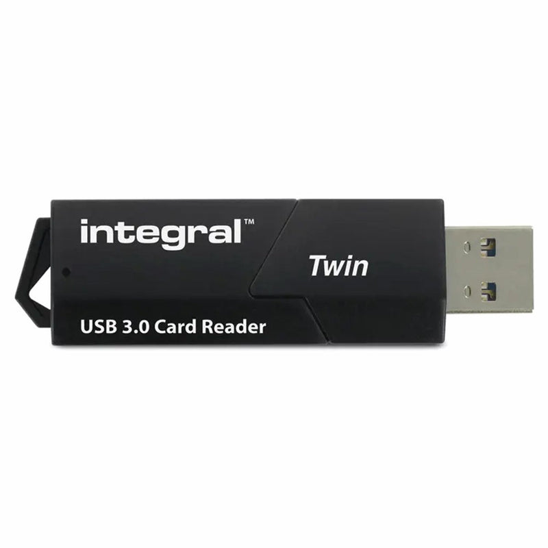 Integral USB 3.0 Twin Dual Slot MicroSD and SD Card Reader - Black | INCRUSB3.0SDMSDV3RP from Integral - DID Electrical