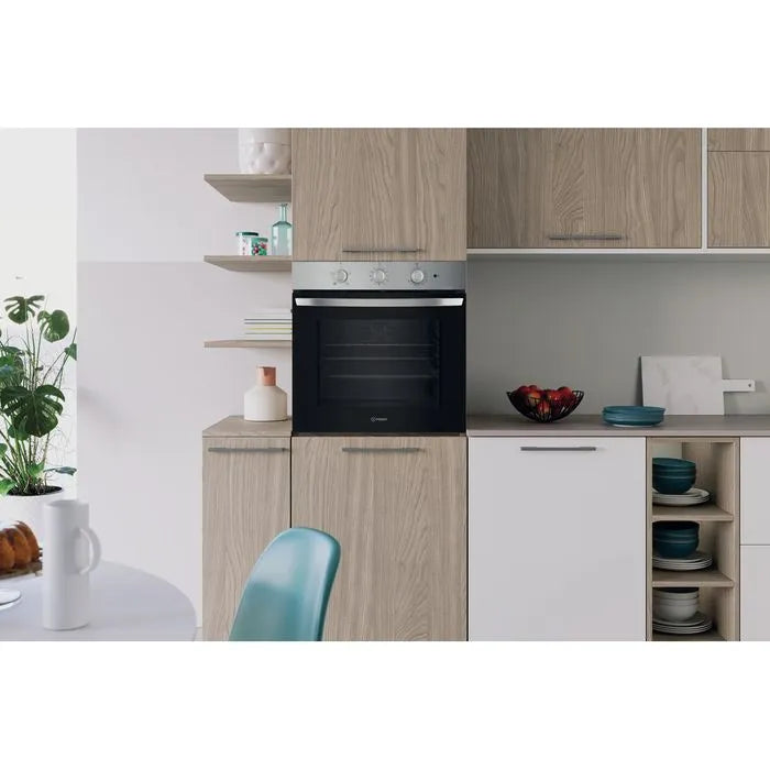 Indesit 66L Built-In Multifunction Electric Single Oven - Inox | IO233XUK from Indesit - DID Electrical