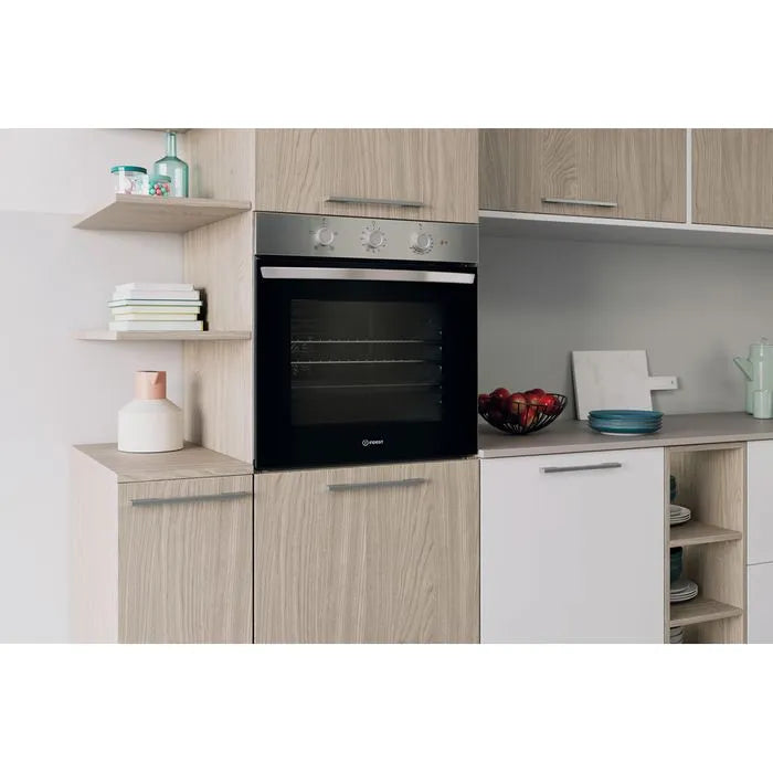 Indesit 66L Built-In Multifunction Electric Single Oven - Inox | IO233XUK from Indesit - DID Electrical