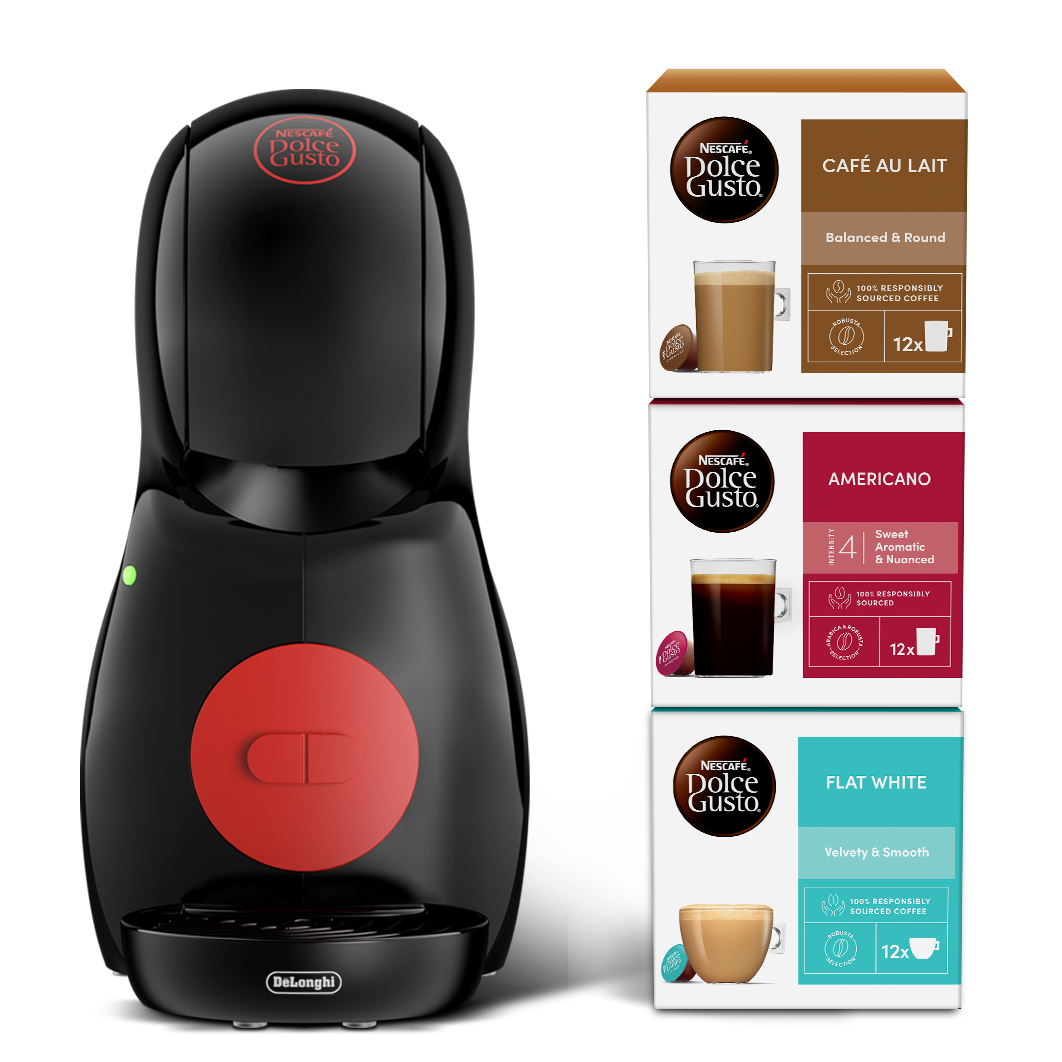 Nescafé DolceGusto Piccolo XS Pod Coffee Machine by De'Longhi - Value Bundle - Black | EDG210.BBUNDL from DeLonghi - DID Electrical