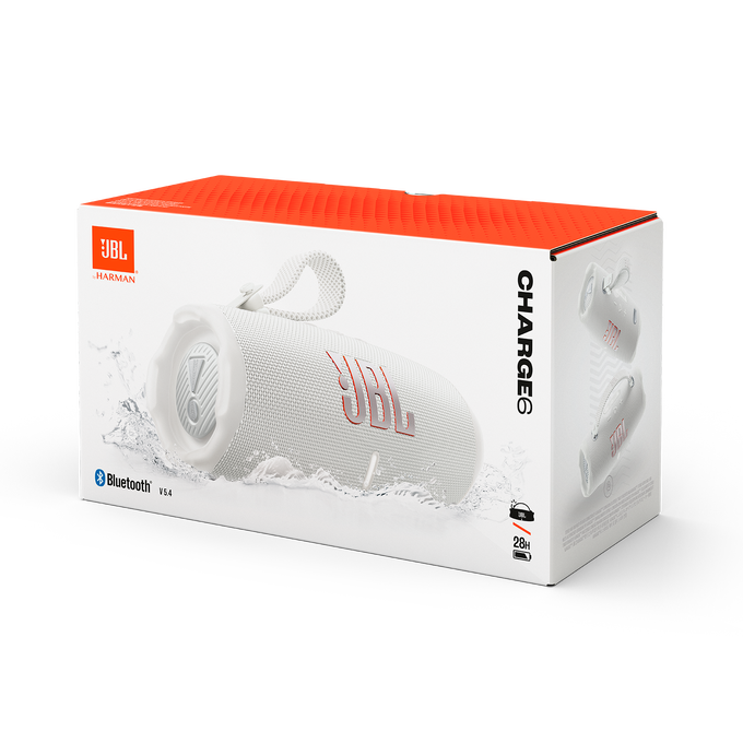 JBL Charge 6 Portable Bluetooth Speaker - White | JBLCHARGE6WHT from JBL - DID Electrical
