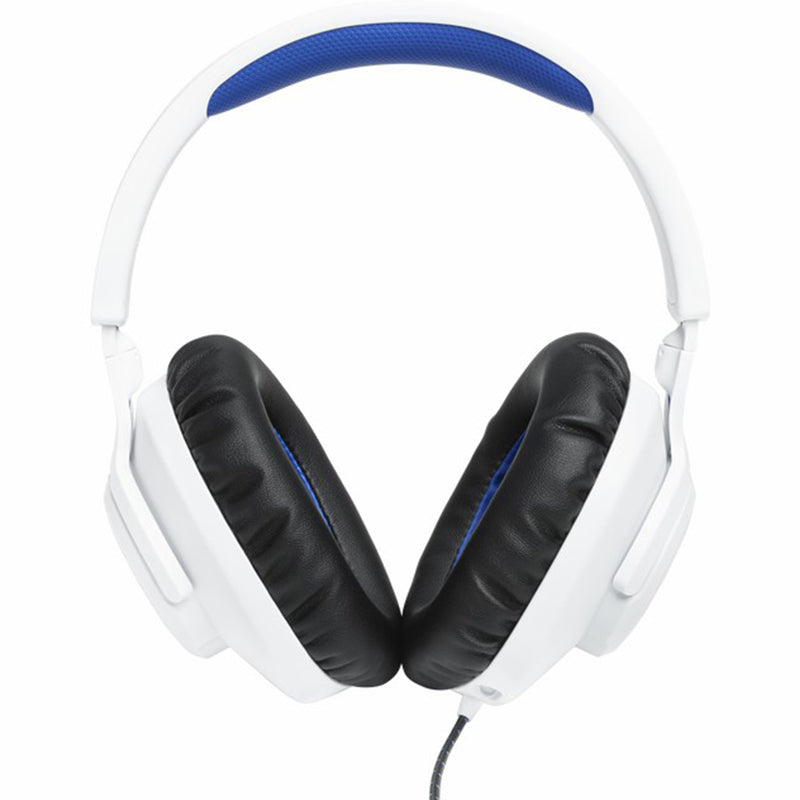 JBL Quantum 100P 40mm Driver Over-Ear Wired Gaming Headset - White & Blue | JBLQ100PWHTBLU from JBL - DID Electrical