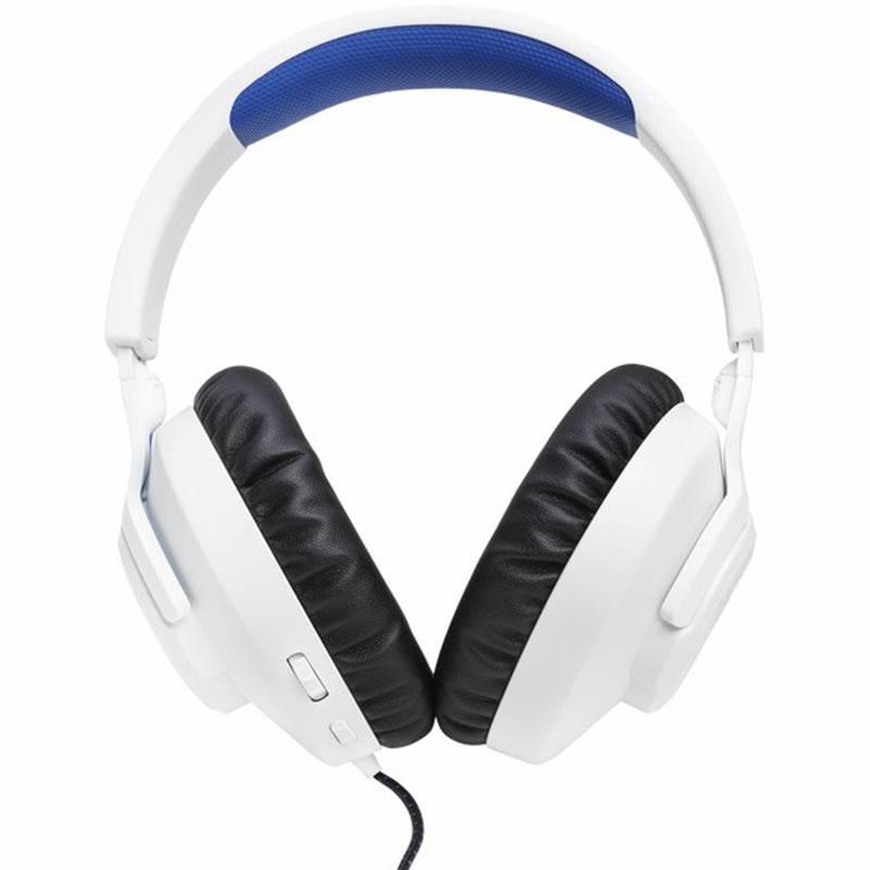 JBL Quantum 100P 40mm Driver Over-Ear Wired Gaming Headset - White & Blue | JBLQ100PWHTBLU from JBL - DID Electrical