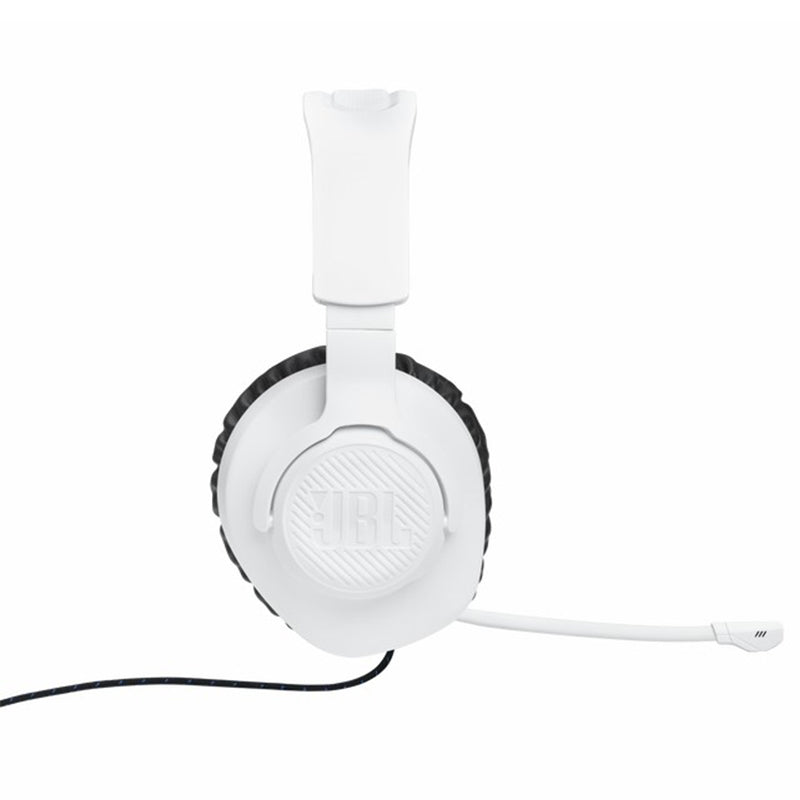 JBL Quantum 100P 40mm Driver Over-Ear Wired Gaming Headset - White & Blue | JBLQ100PWHTBLU from JBL - DID Electrical