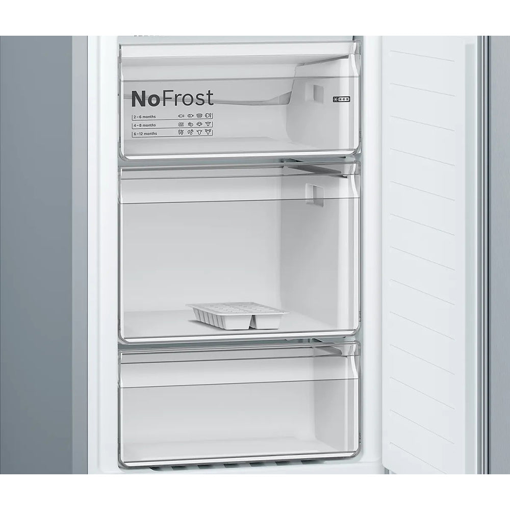 Bosch Series 2 186X60CM Frost Free Freestanding Fridge Freezer - Stainless Steel | KGN34NLEAG from Bosch - DID Electrical