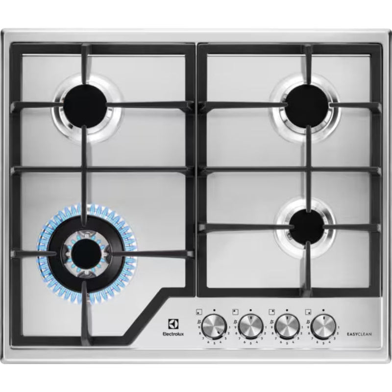 Electrolux 600 60CM 4 Burner Gas Hob - Stainless Steel | KGS64362XX from Electrolux - DID Electrical