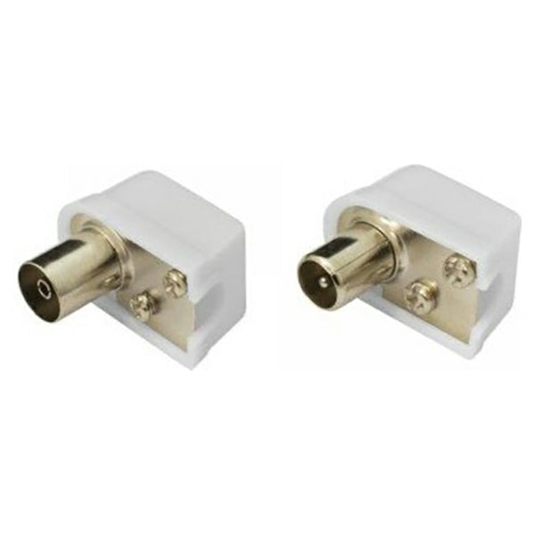Sbox RF Angle M+F Connector - White | KON.RF-FM/R from Sbox - DID Electrical