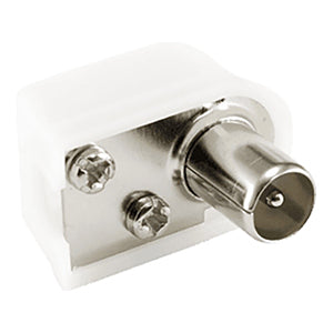 Sbox 90° Male RF Connector - White | KON.RF-M/R from Sbox - DID Electrical