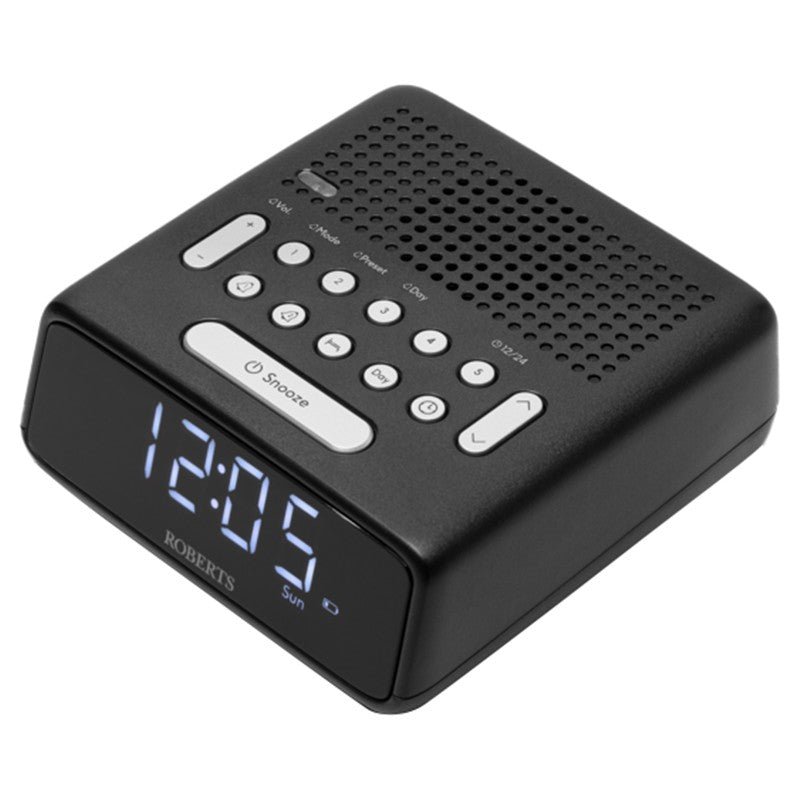 Roberts Ortus Alarm Clock Radio with LED Display - Black | ORTUSFMBK from Roberts - DID Electrical