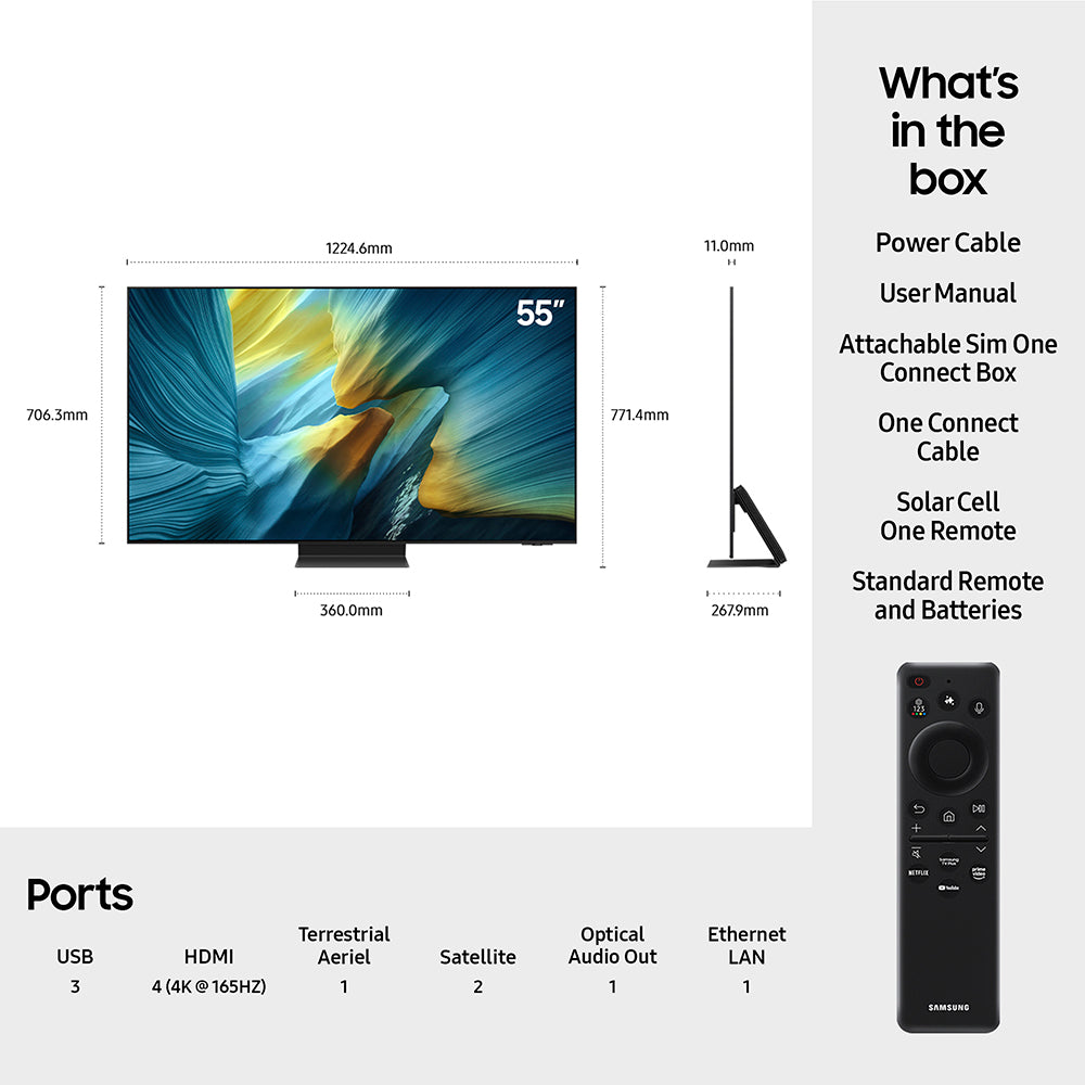 Samsung S95F 55" 4K Smart TV - Graphite Black | QE55S95FATXXU from Samsung - DID Electrical