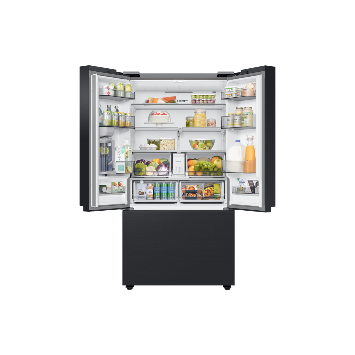 Samsung Bespoke 674L Freestanding French Style Fridge Freezer - Black | RF24BB620EB1EU from Samsung - DID Electrical