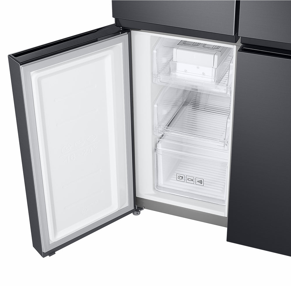 Samsung 488L Freestanding French Door Fridge Freezer - Gentle Black Matt | RF48A401EB4/EU from Samsung - DID Electrical