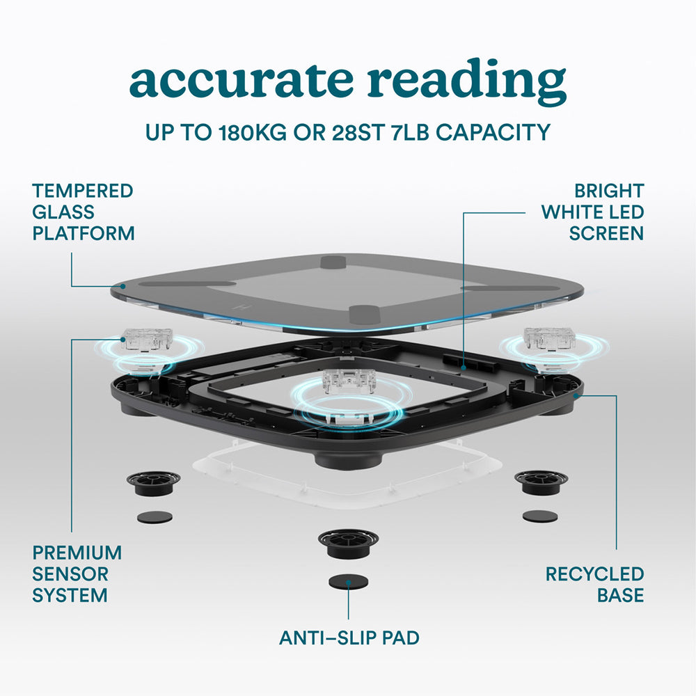 Homedics Glo Body Analyser Bathroom Scale - Black | SCL-BBC200-BK3R from Homedics - DID Electrical